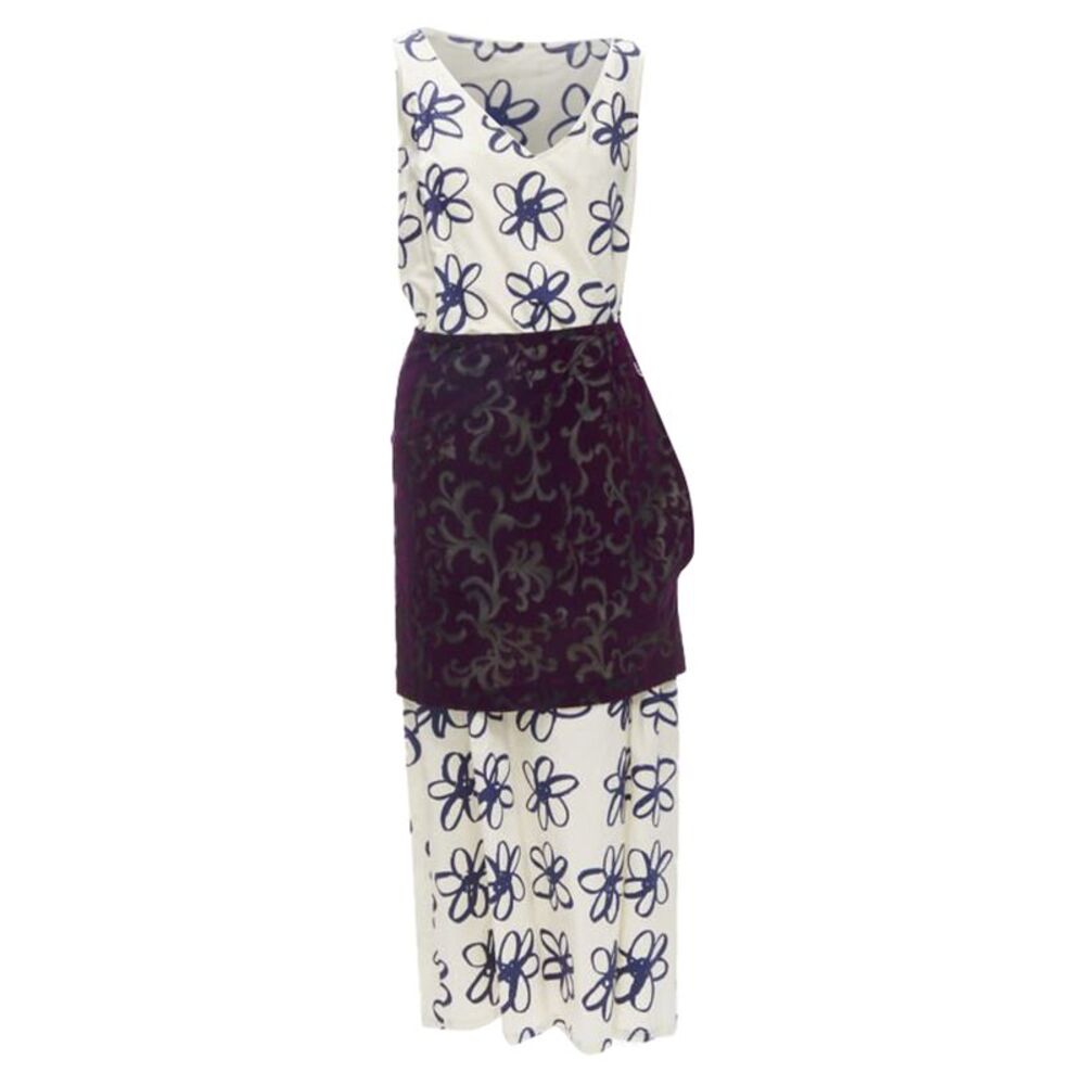COMME DES GARCONS Vintage 1996 Runway blue purple velvet devour wrap dress M